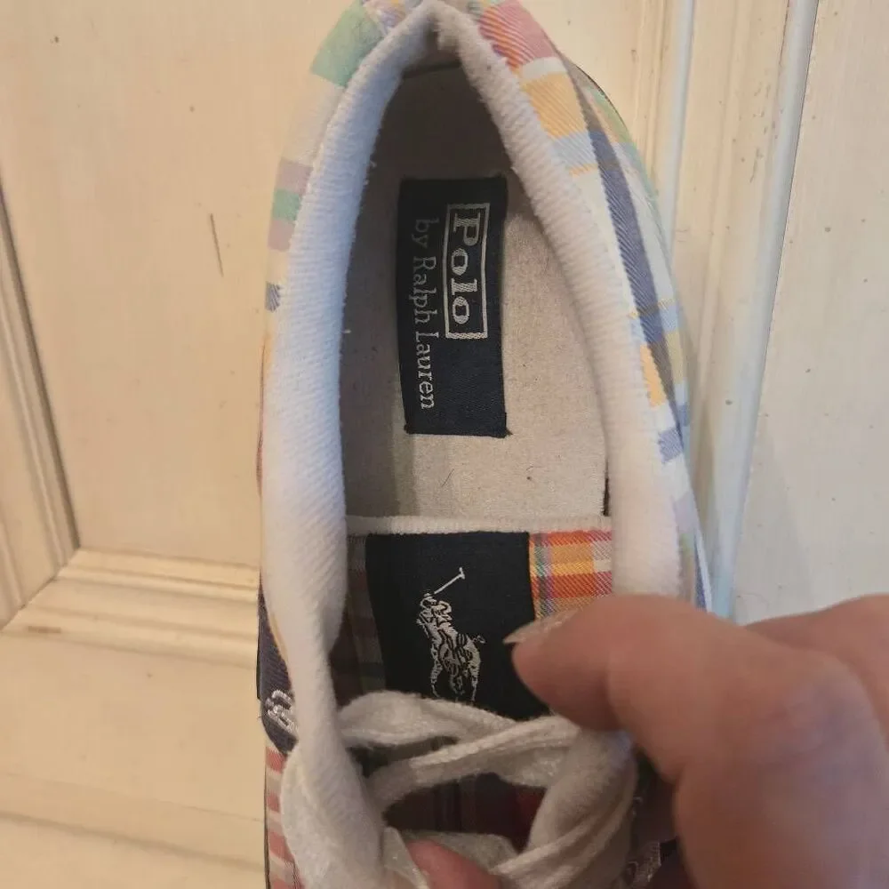 Ralph Lauren Polo Madras Plaid Sneaker Boys size 7